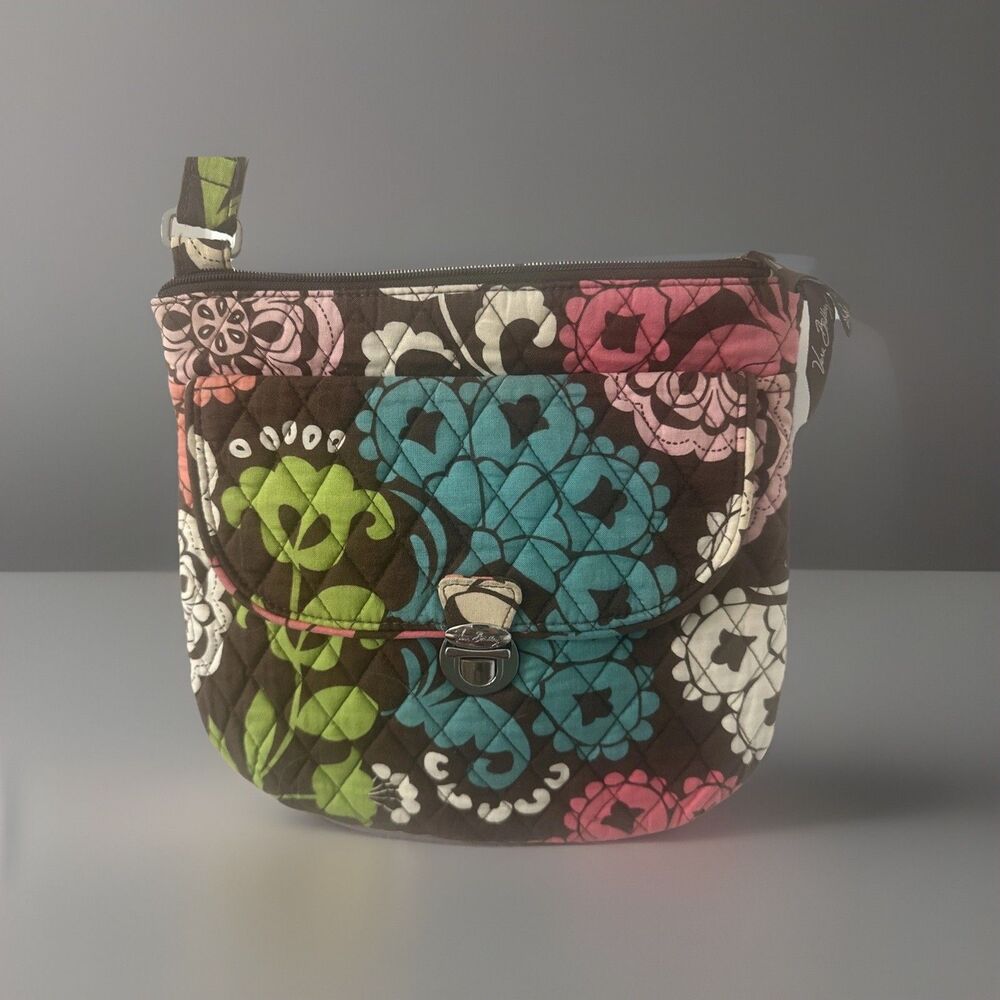 Vera Bradley Saddle up Crossbody Shoulder Purse Lola Pattern Adjustable Quilted